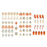 Maxbell 72x Christmas Tree Decorations Ornaments for Holiday Home Decor Aureate with argent