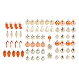 Maxbell 72x Christmas Tree Decorations Ornaments for Holiday Home Decor Aureate with argent