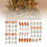 Maxbell 72x Christmas Tree Decorations Ornaments for Holiday Home Decor Aureate with argent