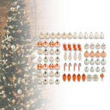 Maxbell 72x Christmas Tree Decorations Ornaments for Holiday Home Decor Aureate with argent