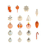 Maxbell 72x Christmas Tree Decorations Ornaments for Holiday Home Decor Aureate with argent