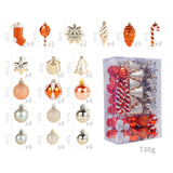 Maxbell 72x Christmas Tree Decorations Ornaments for Holiday Home Decor Aureate with argent