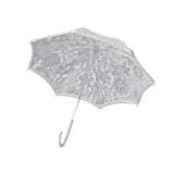 Maxbell Parasol White Wooden Handle Costume Lace Umbrella for Birthday Bride Beach