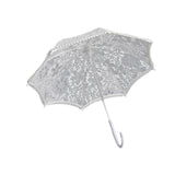 Maxbell Parasol White Wooden Handle Costume Lace Umbrella for Birthday Bride Beach