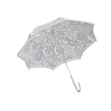 Maxbell Parasol White Wooden Handle Costume Lace Umbrella for Birthday Bride Beach