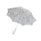 Maxbell Parasol White Wooden Handle Costume Lace Umbrella for Birthday Bride Beach
