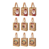 Maxbell 3 Pieces Kraft Christmas Gift Bags Goody Treat Bags for Holiday Christmas Santa Claus