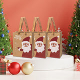 Maxbell 3 Pieces Kraft Christmas Gift Bags Goody Treat Bags for Holiday Christmas Santa Claus