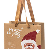 Maxbell 3 Pieces Kraft Christmas Gift Bags Goody Treat Bags for Holiday Christmas Santa Claus