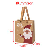Maxbell 3 Pieces Kraft Christmas Gift Bags Goody Treat Bags for Holiday Christmas Santa Claus