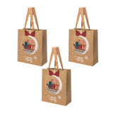 Maxbell 3 Pieces Kraft Christmas Gift Bags Goody Treat Bags for Holiday Christmas Sledge