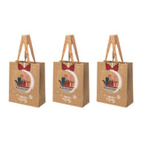 Maxbell 3 Pieces Kraft Christmas Gift Bags Goody Treat Bags for Holiday Christmas Sledge