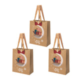 Maxbell 3 Pieces Kraft Christmas Gift Bags Goody Treat Bags for Holiday Christmas Sledge