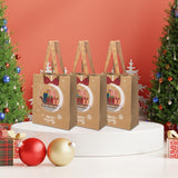 Maxbell 3 Pieces Kraft Christmas Gift Bags Goody Treat Bags for Holiday Christmas Sledge