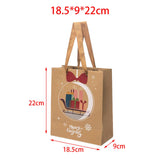 Maxbell 3 Pieces Kraft Christmas Gift Bags Goody Treat Bags for Holiday Christmas Sledge