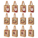 Maxbell 12x Christmas Paper Gift Bags with Handle for Holiday Party Favors Supplies