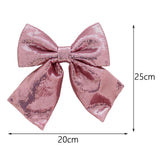 Maxbell Decoration Sequin Bow Glitter Sequins Large Bows for Home Children's Room pink