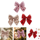 Maxbell Decoration Sequin Bow Glitter Sequins Large Bows for Home Children's Room pink
