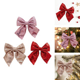 Maxbell Decoration Sequin Bow Glitter Sequins Large Bows for Home Children's Room pink