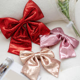 Maxbell Decoration Sequin Bow Glitter Sequins Large Bows for Home Children's Room pink