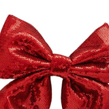 Maxbell Decoration Sequin Bow Glitter Sequins Large Bows for Home Children's Room red