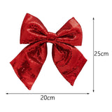Maxbell Decoration Sequin Bow Glitter Sequins Large Bows for Home Children's Room red