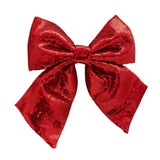 Maxbell Decoration Sequin Bow Glitter Sequins Large Bows for Home Children's Room red