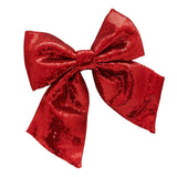 Maxbell Decoration Sequin Bow Glitter Sequins Large Bows for Home Children's Room red