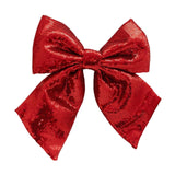 Maxbell Decoration Sequin Bow Glitter Sequins Large Bows for Home Children's Room red
