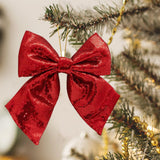 Maxbell Decoration Sequin Bow Glitter Sequins Large Bows for Home Children's Room red