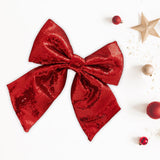 Maxbell Decoration Sequin Bow Glitter Sequins Large Bows for Home Children's Room red