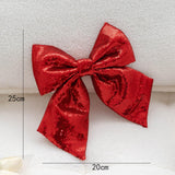 Maxbell Decoration Sequin Bow Glitter Sequins Large Bows for Home Children's Room red
