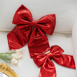 Maxbell Decoration Sequin Bow Glitter Sequins Large Bows for Home Children's Room red