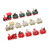 Maxbell Christmas Wooden Train Miniature Painted Ornament for Festival party Green