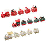 Maxbell Christmas Wooden Train Miniature Painted Ornament for Festival party Green