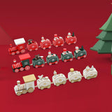 Maxbell Christmas Wooden Train Miniature Painted Ornament for Festival party Green