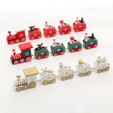 Maxbell Christmas Wooden Train Miniature Painted Ornament for Festival party Green