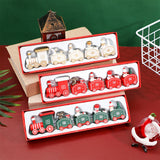 Maxbell Christmas Wooden Train Miniature Painted Ornament for Festival party Green