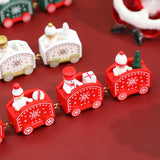Maxbell Christmas Wooden Train Miniature Painted Ornament for Festival party Green