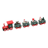 Maxbell Christmas Wooden Train Miniature Painted Ornament for Festival party Green
