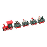Maxbell Christmas Wooden Train Miniature Painted Ornament for Festival party Green