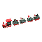 Maxbell Christmas Wooden Train Miniature Painted Ornament for Festival party Green