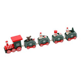 Maxbell Christmas Wooden Train Miniature Painted Ornament for Festival party Green