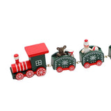 Maxbell Christmas Wooden Train Miniature Painted Ornament for Festival party Green