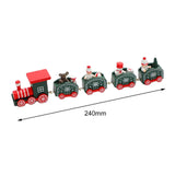 Maxbell Christmas Wooden Train Miniature Painted Ornament for Festival party Green