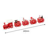 Maxbell Christmas Wooden Train Miniature Painted Ornament for Festival party Red