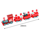 Maxbell Wooden Christmas Train Statue Ornament Trains Figurines for Decoration Red