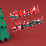 Maxbell Wooden Christmas Train Statue Ornament Trains Figurines for Decoration Red