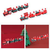 Maxbell Wooden Christmas Train Statue Ornament Trains Figurines for Decoration Red