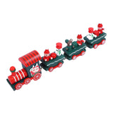 Maxbell Wooden Christmas Train Statue Ornament Trains Figurines for Decoration Green